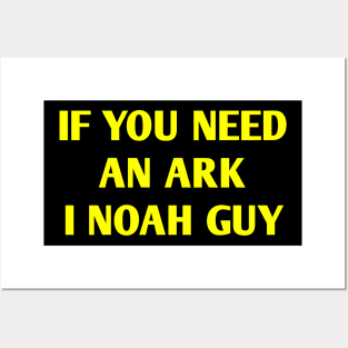 Funny Fishing Noah Ark Boat Christian Pun Text Posters and Art